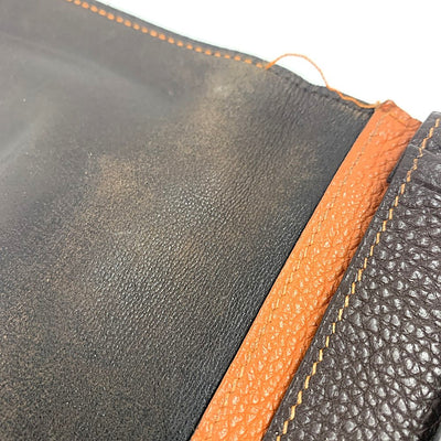 HERMES(エルメス) ドゴン GM 長財布 トゴ ブラウン×オレンジステッチ □I ベルト金具 二つ折り開閉  【102062498001】