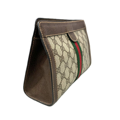 GUCCI(グッチ)　GGシェリーライン　クラッチバッグ　PVCレザー　ブラウン　 【102062554001】