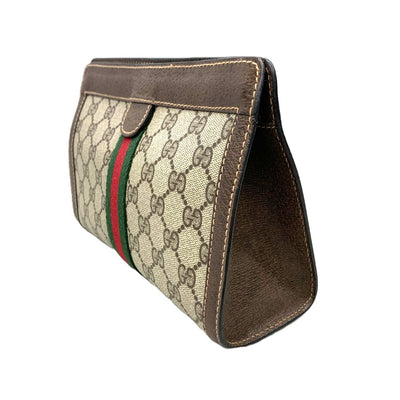 GUCCI(グッチ)　GGシェリーライン　クラッチバッグ　PVCレザー　ブラウン　 【102062554001】