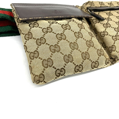 GUCCI グッチ GGキャンバス ウエストバッグ GGキャンバス×レザー ブラウン 28566 【102062590003】