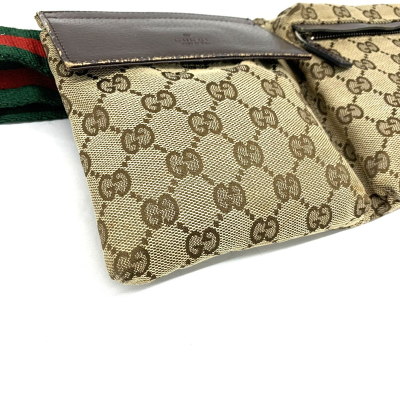 GUCCI グッチ GGキャンバス ウエストバッグ GGキャンバス×レザー ブラウン 28566 【102062590003】