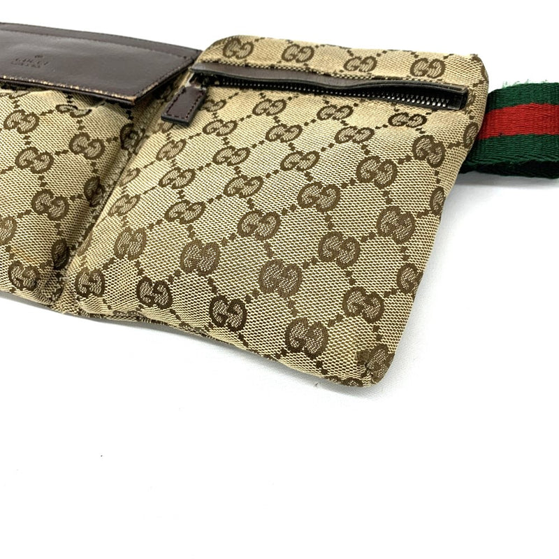 GUCCI グッチ GGキャンバス ウエストバッグ GGキャンバス×レザー ブラウン 28566 【102062590003】