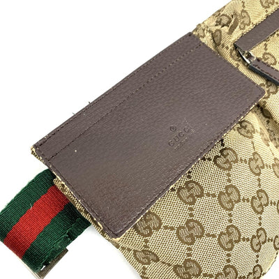 GUCCI グッチ GGキャンバス ウエストバッグ GGキャンバス×レザー ブラウン 28566 【102062590003】