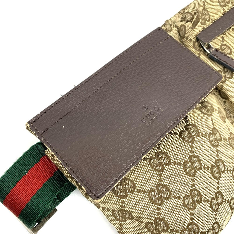 GUCCI グッチ GGキャンバス ウエストバッグ GGキャンバス×レザー ブラウン 28566 【102062590003】