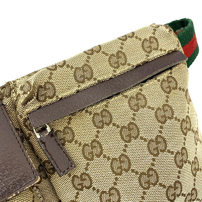 GUCCI グッチ GGキャンバス ウエストバッグ GGキャンバス×レザー ブラウン 28566 【102062590003】