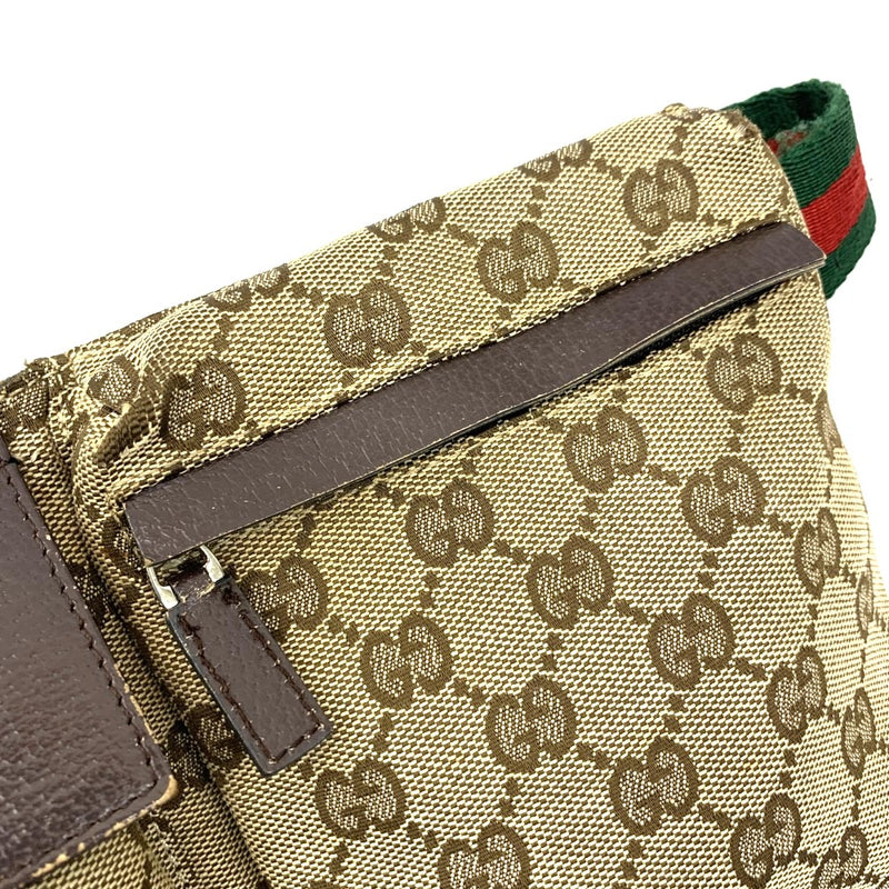 GUCCI グッチ GGキャンバス ウエストバッグ GGキャンバス×レザー ブラウン 28566 【102062590003】