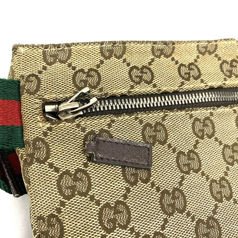 GUCCI グッチ GGキャンバス ウエストバッグ GGキャンバス×レザー ブラウン 28566 【102062590003】
