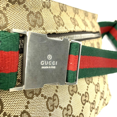 GUCCI グッチ GGキャンバス ウエストバッグ GGキャンバス×レザー ブラウン 28566 【102062590003】