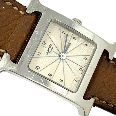 HERMES(エルメス)  Hウォッチ 腕時計 HH1.210.260  ステンレス レザーベルト シルバーカラー クォーツ レディース 【102062647005】