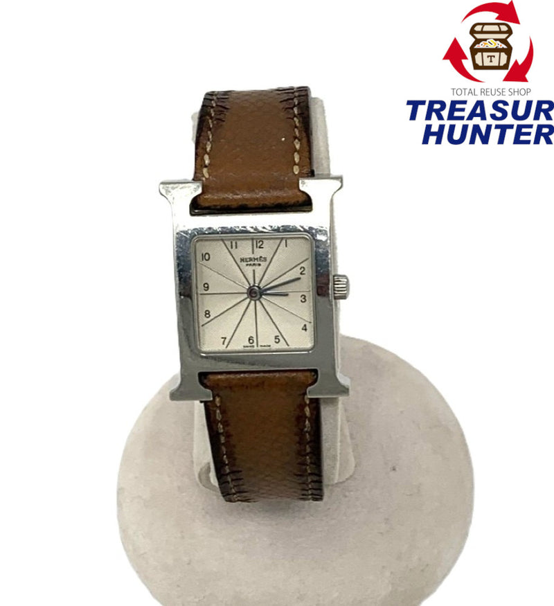 HERMES(エルメス)  Hウォッチ 腕時計 HH1.210.260  ステンレス レザーベルト シルバーカラー クォーツ レディース 【102062647005】