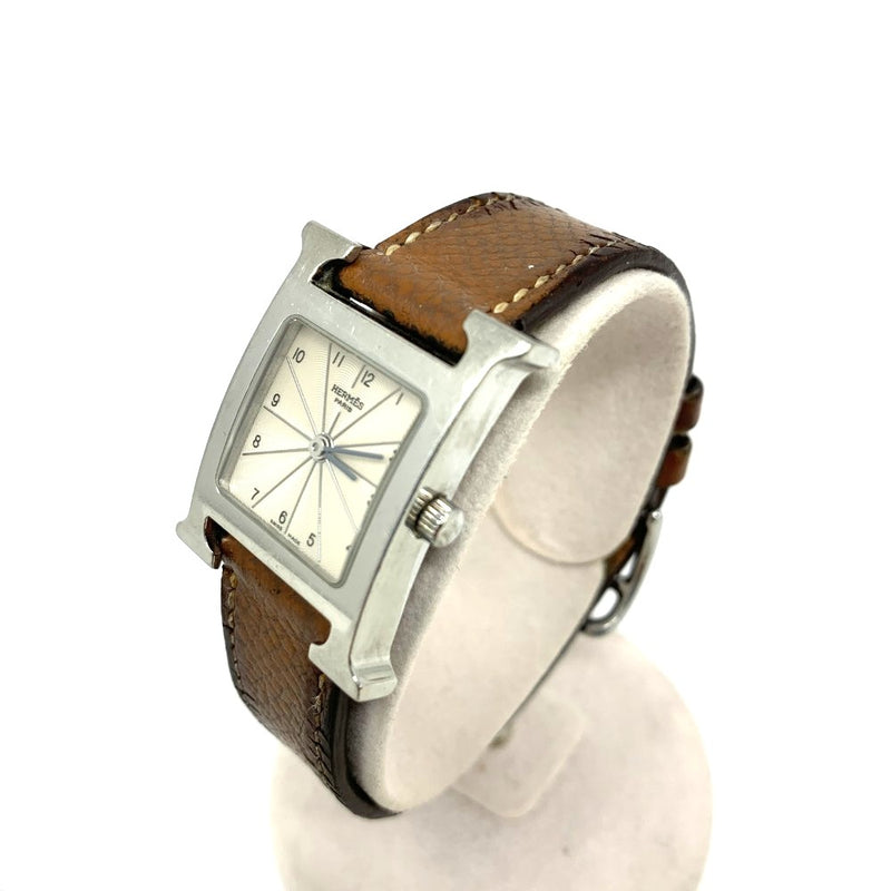 HERMES(エルメス)  Hウォッチ 腕時計 HH1.210.260  ステンレス レザーベルト シルバーカラー クォーツ レディース 【102062647005】