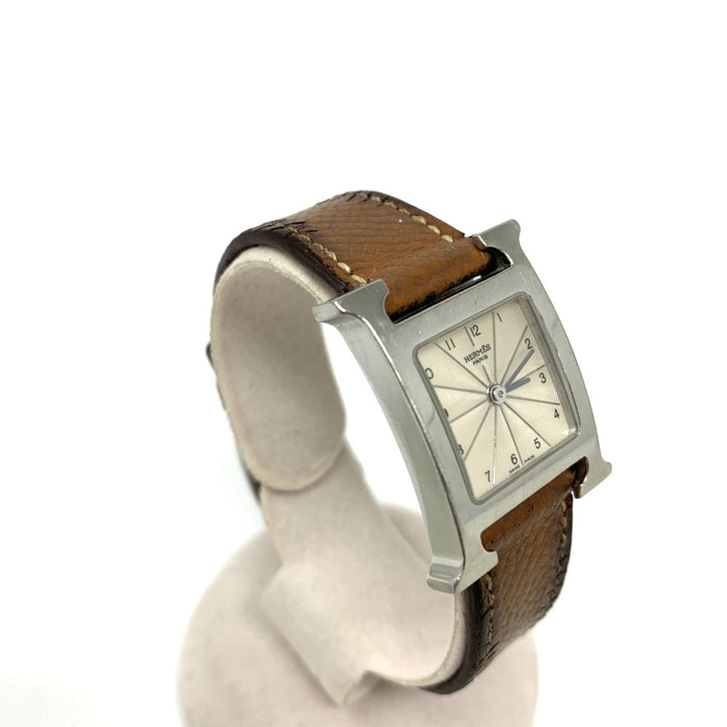 HERMES(エルメス)  Hウォッチ 腕時計 HH1.210.260  ステンレス レザーベルト シルバーカラー クォーツ レディース 【102062647005】