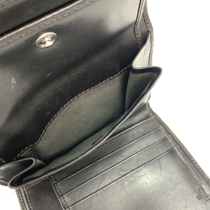 FENDI(フェンディ) ズッキーノ フラップ三つ折り財布 キャンバス×レザー ブラウン  【102062649001】