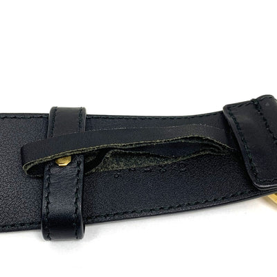 GUCCI グッチ ダブルG ワイドベルト レザー ブラック/ゴールド 400593 ウエスト70-85cm  【102062656003】