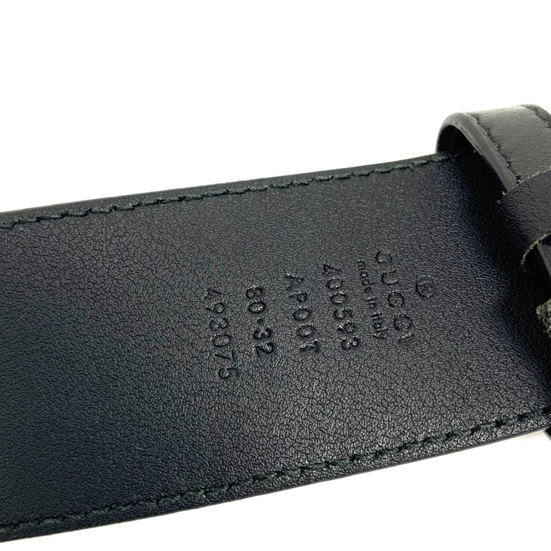 GUCCI グッチ ダブルG ワイドベルト レザー ブラック/ゴールド 400593 ウエスト70-85cm  【102062656003】