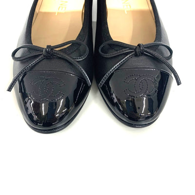 CHANEL(シャネル) バレリーナ サイズ36 1/2 約23.5ｃｍ ラムスキン×パテント カーフスキン ブラック G02819-Y01552-94305 レディース シューズ 【102062731003】