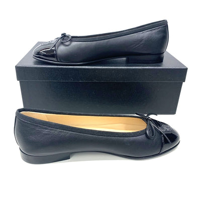 CHANEL(シャネル) バレリーナ サイズ36 1/2 約23.5ｃｍ ラムスキン×パテント カーフスキン ブラック G02819-Y01552-94305 レディース シューズ 【102062731003】