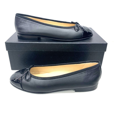 CHANEL(シャネル) バレリーナ サイズ36 1/2 約23.5ｃｍ ラムスキン×パテント カーフスキン ブラック G02819-Y01552-94305 レディース シューズ 【102062731003】