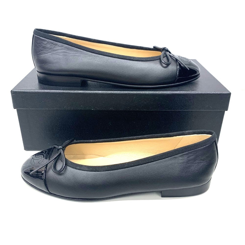 CHANEL(シャネル) バレリーナ サイズ36 1/2 約23.5ｃｍ ラムスキン×パテント カーフスキン ブラック G02819-Y01552-94305 レディース シューズ 【102062731003】