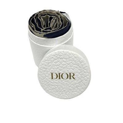 Christian Dior オブリーグ J'ADIOR ミッツァスカーフ シルク100% ネイビー×ベージュ系 ディオール 【102062734003】