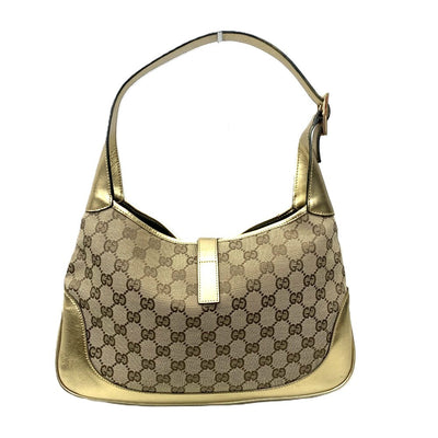 GUCCI(グッチ) ジャッキー ワンショルダーバッグ 001・3306・3444 GGキャンバス×レザー ベージュ×ゴールド レディース バッグ 【102062756003】