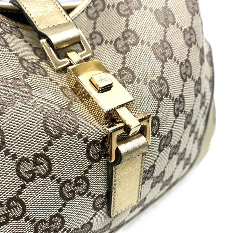 GUCCI(グッチ) ジャッキー ワンショルダーバッグ 001・3306・3444 GGキャンバス×レザー ベージュ×ゴールド レディース バッグ 【102062756003】