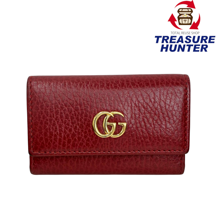 GUCCI GGマーモント 6連キーケース 456118 レッド グッチ