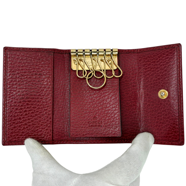 GUCCI GGマーモント 6連キーケース 456118 レッド グッチ
