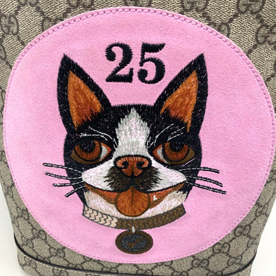 GUCCI(グッチ) GGスプリーム BOSCO リュックサック 495621 PVC×レザー  ベージュ/レッド 【102062804003】