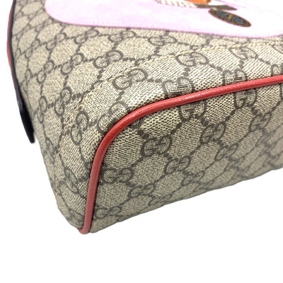 GUCCI(グッチ) GGスプリーム BOSCO リュックサック 495621 PVC×レザー  ベージュ/レッド 【102062804003】