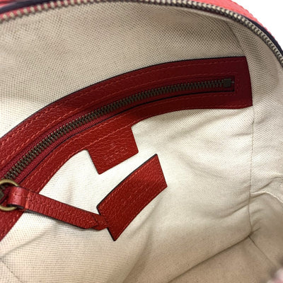 GUCCI(グッチ) GGスプリーム BOSCO リュックサック 495621 PVC×レザー  ベージュ/レッド 【102062804003】