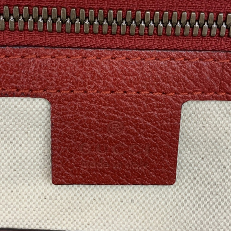 GUCCI(グッチ) GGスプリーム BOSCO リュックサック 495621 PVC×レザー  ベージュ/レッド 【102062804003】