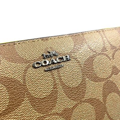 COACH(コーチ) シグネクチャー ロングジップ アラウンド ウォレット C4552 ブラウン×イエロー レディース 長財布 【102062814001】