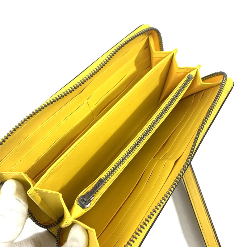 COACH(コーチ) シグネクチャー ロングジップ アラウンド ウォレット C4552 ブラウン×イエロー レディース 長財布 【102062814001】