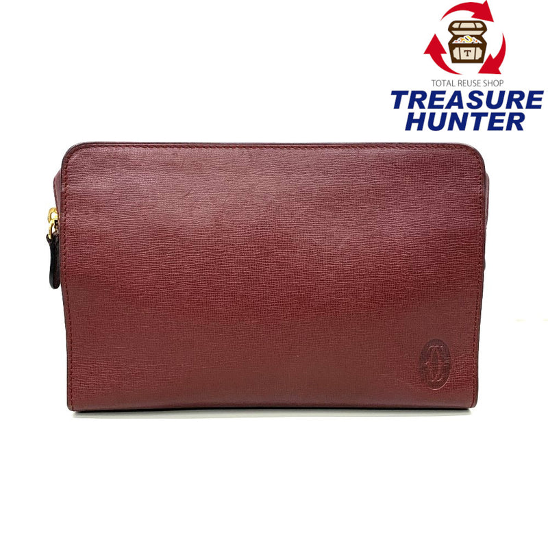 Cartier(カルティエ) マストライン クラッチバッグ レザー ボルドー