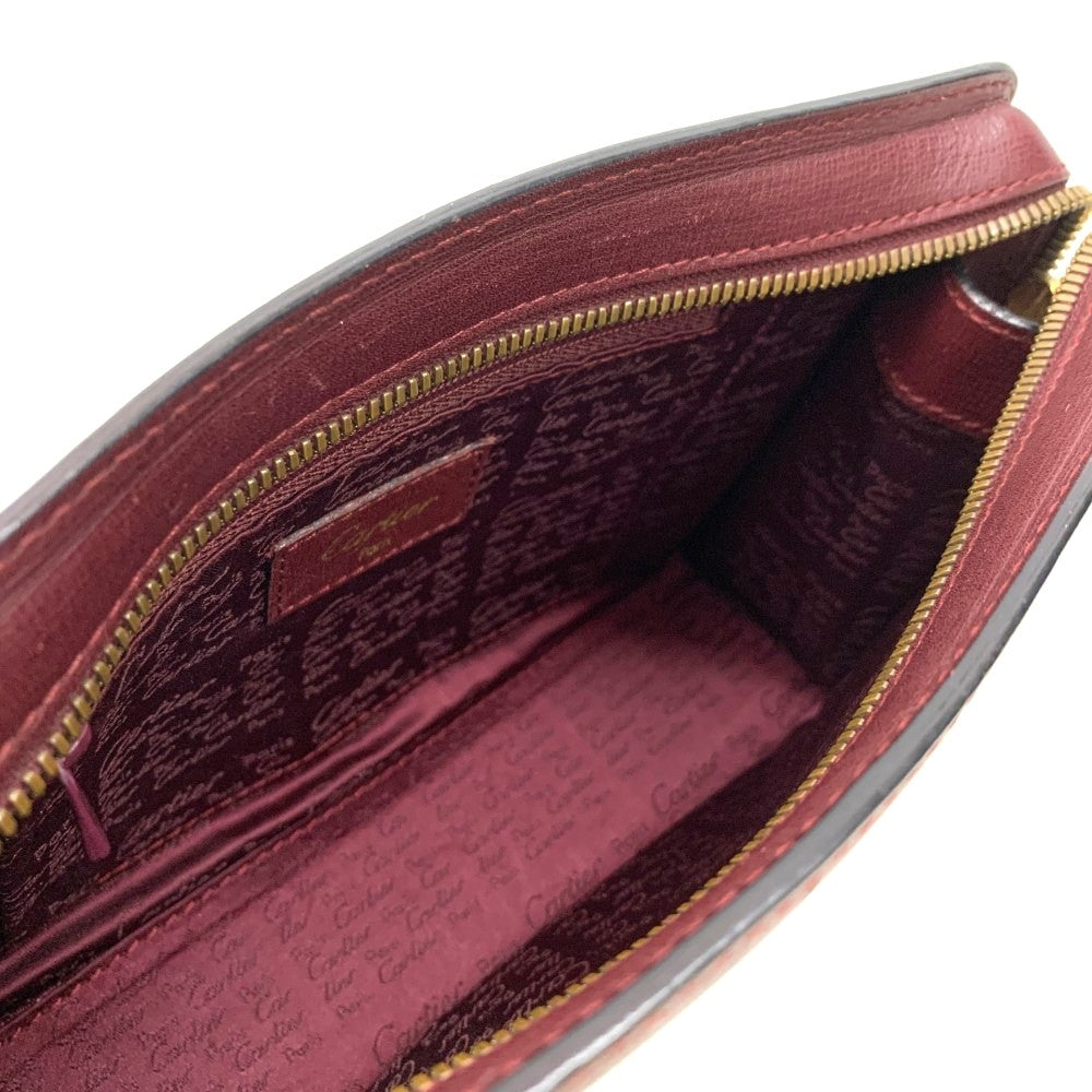 Cartier(カルティエ) マストライン クラッチバッグ レザー ボルドー