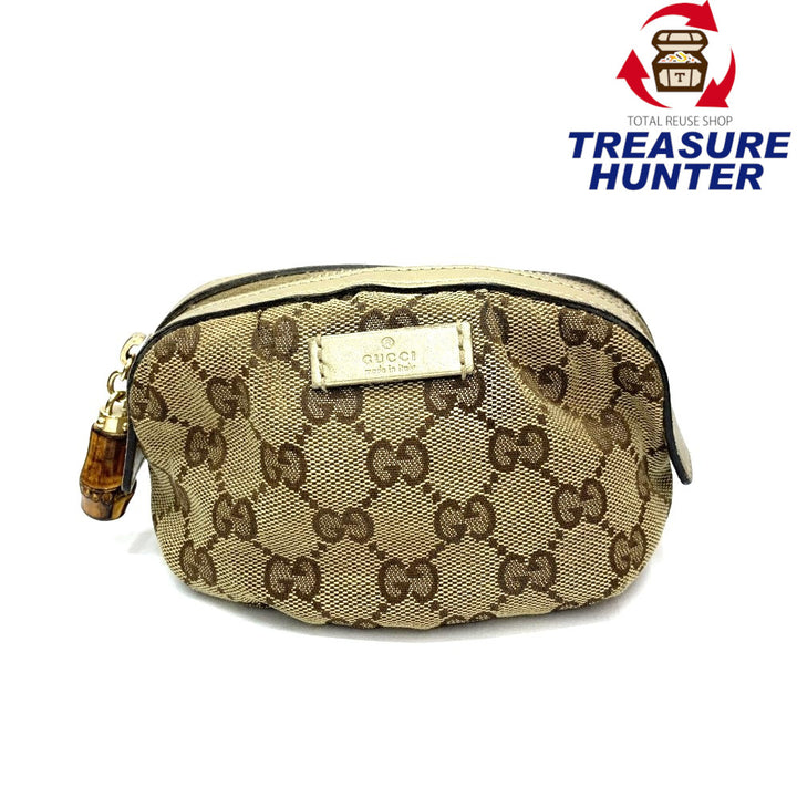 GUCCI(グッチ) GGキャンバス バンブー コスメポーチ 246174 ベージュ GUCCI(グッチ) GGキャンバス バンブー コスメポーチ 246174 ベージュ