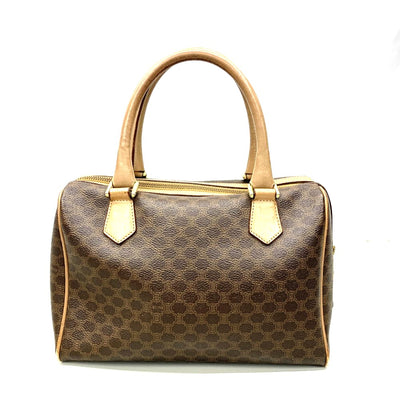 CELINE(セリーヌ)　マカダム　ミニボストン　M13  PVCレザー　ブラウン 【102062938001】