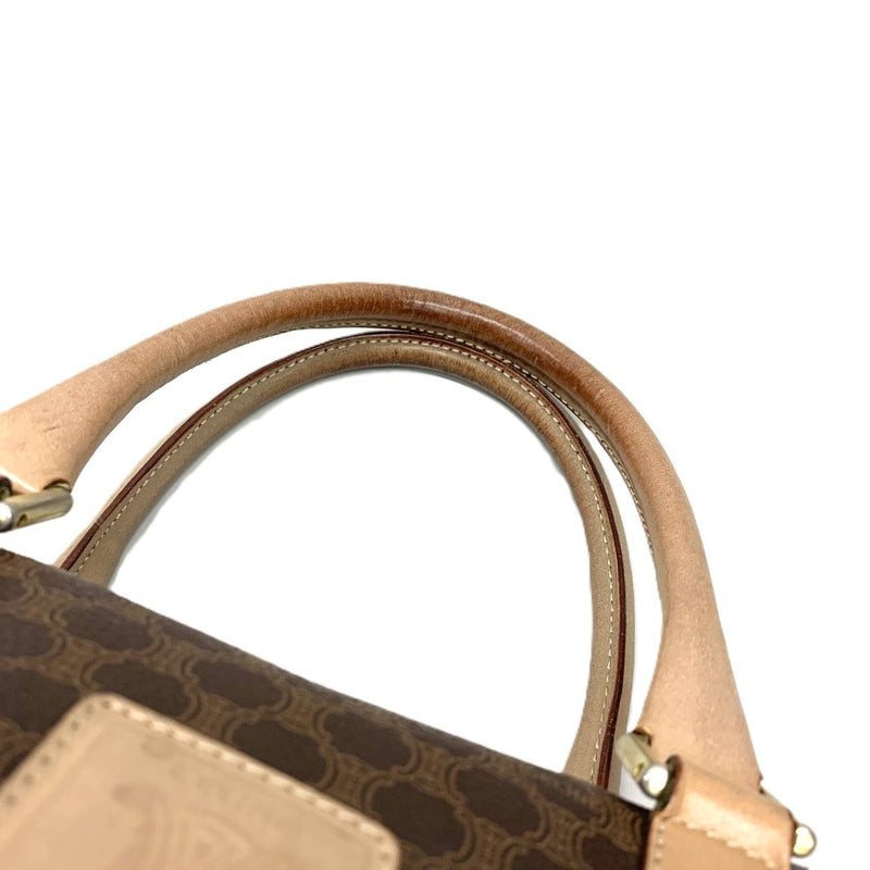 CELINE(セリーヌ)　マカダム　ミニボストン　M13  PVCレザー　ブラウン 【102062938001】