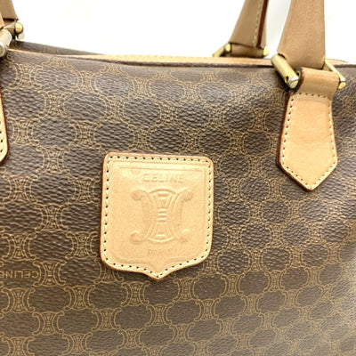 CELINE(セリーヌ)　マカダム　ミニボストン　M13  PVCレザー　ブラウン 【102062938001】