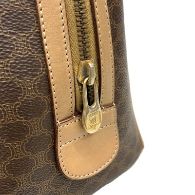 CELINE(セリーヌ)　マカダム　ミニボストン　M13  PVCレザー　ブラウン 【102062938001】