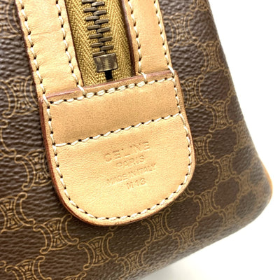 CELINE(セリーヌ)　マカダム　ミニボストン　M13  PVCレザー　ブラウン 【102062938001】