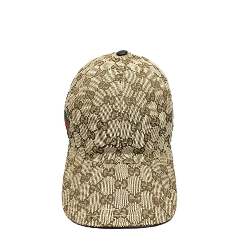 GUCCI(グッチ)　GGキャンバス　ベースボールキャップ　サイズ58(M）ベルクロ調整化　ブラウン　シェリーライン 【102062962001】