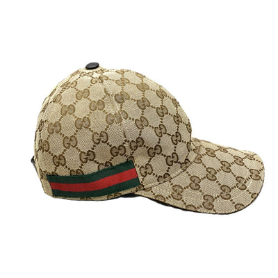 GUCCI(グッチ)　GGキャンバス　ベースボールキャップ　サイズ58(M）ベルクロ調整化　ブラウン　シェリーライン 【102062962001】