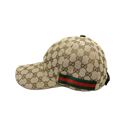 GUCCI(グッチ)　GGキャンバス　ベースボールキャップ　サイズ58(M）ベルクロ調整化　ブラウン　シェリーライン 【102062962001】