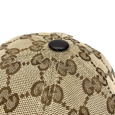 GUCCI(グッチ)　GGキャンバス　ベースボールキャップ　サイズ58(M）ベルクロ調整化　ブラウン　シェリーライン 【102062962001】