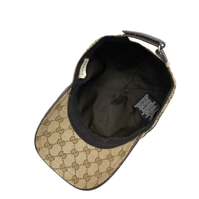 GUCCI(グッチ)　GGキャンバス　ベースボールキャップ　サイズ58(M）ベルクロ調整化　ブラウン　シェリーライン 【102062962001】