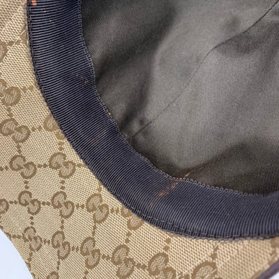 GUCCI(グッチ)　GGキャンバス　ベースボールキャップ　サイズ58(M）ベルクロ調整化　ブラウン　シェリーライン 【102062962001】