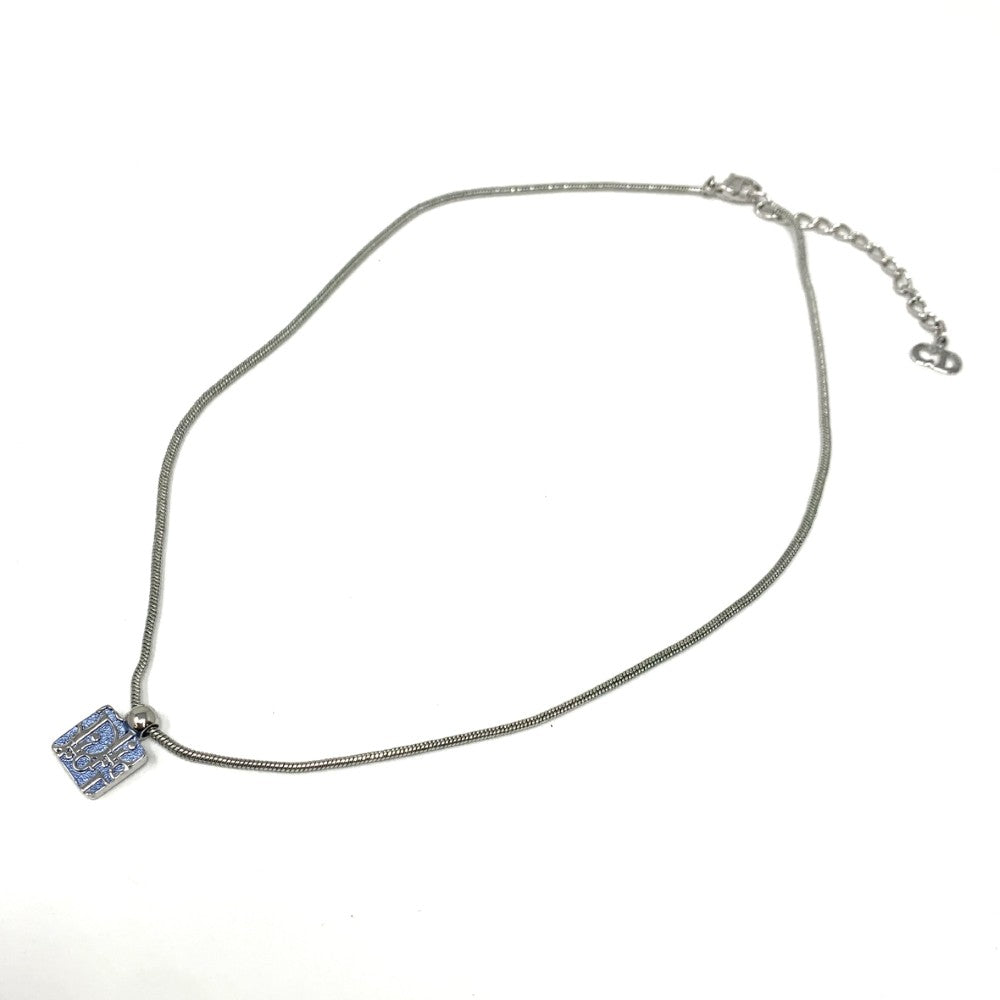 美品✨ディオール　ネックレス　カラーストーン　シルバー　925 水色　ブルー Christian Dior トロッター ラインストーン ネックレス メッキ