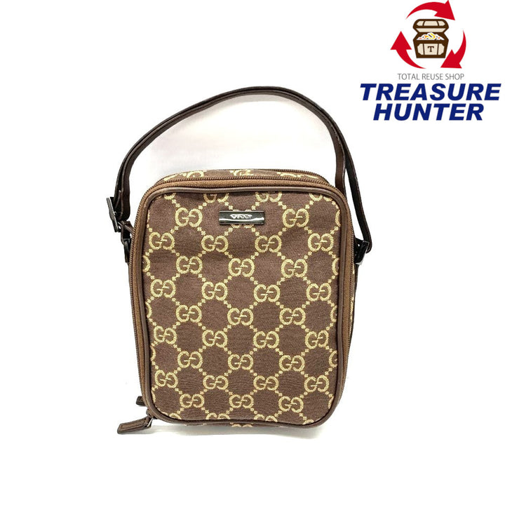 GUCCI(グッチ) GGキャンバス ミニハンドバッグ ポシェット ブラウン